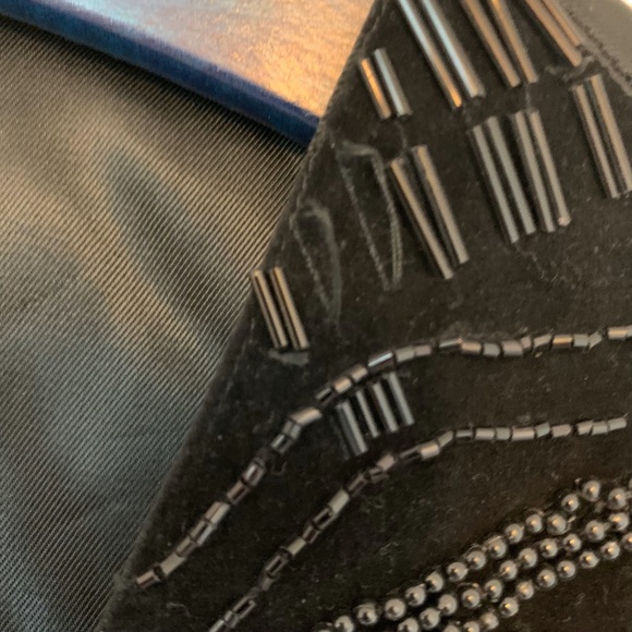 Vintage CACHE Black Beaded Evening Tuxedo Vest Women's Sleeveless sz L 80s Adjus - Picture 4 of 13